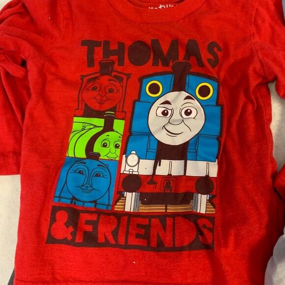 Lot of 6 Boys 18 Mos Thomas Tank Shirt Collared One Piece Shorts Outfits Sets - Picture 2 of 4